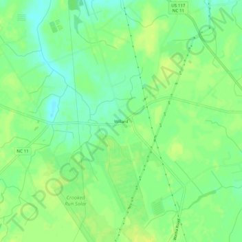 Topografische Karte Willard, Höhe, Relief