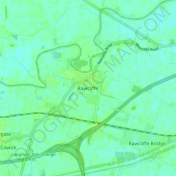 Topografische Karte Rawcliffe, Höhe, Relief