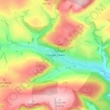 Topografische Karte Chapel Lawn, Höhe, Relief