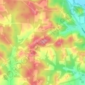 Topografische Karte The Highlands, Höhe, Relief