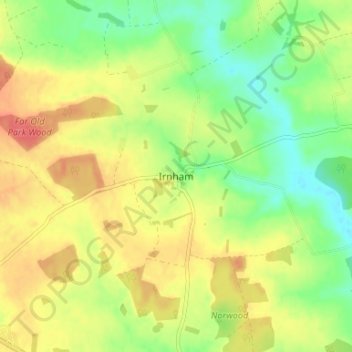 Topografische Karte Irnham, Höhe, Relief