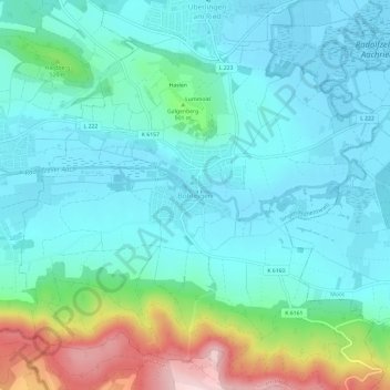 Topografische Karte Bohlingen, Höhe, Relief