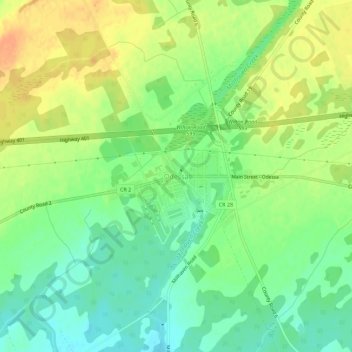 Topografische Karte Odessa, Höhe, Relief