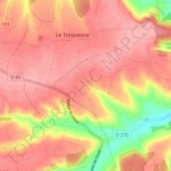 Topografische Karte Ozane, Höhe, Relief