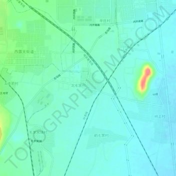 Topografische Karte 北七家, Höhe, Relief