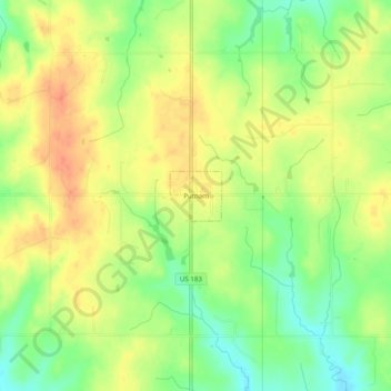Topografische Karte Putnam, Höhe, Relief