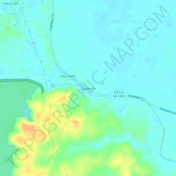 Topografische Karte Quadrate, Höhe, Relief
