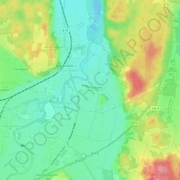 Topografische Karte Hörmanshofen, Höhe, Relief