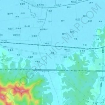 Topografische Karte 祝里, Höhe, Relief