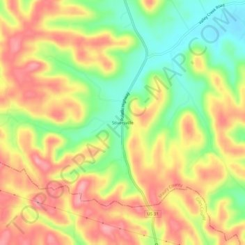 Topografische Karte Stiversville, Höhe, Relief