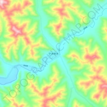 Topografische Karte 宁木特乡, Höhe, Relief