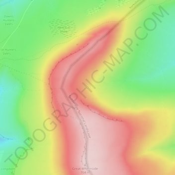 Topografische Karte Nidd Head, Höhe, Relief