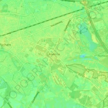 Topografische Karte Alverna, Höhe, Relief