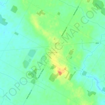 Topografische Karte Milverton, Höhe, Relief