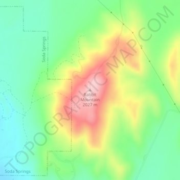 Topografische Karte Rabbit Mountain, Höhe, Relief