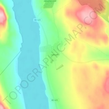 Topografische Karte Laisvall, Höhe, Relief