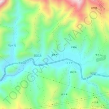 Topografische Karte 酒卑卑, Höhe, Relief