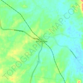Topografische Karte Miriam Vale, Höhe, Relief