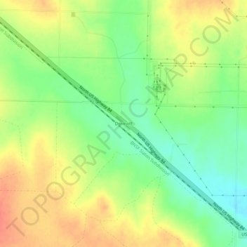 Topografische Karte Dermott, Höhe, Relief