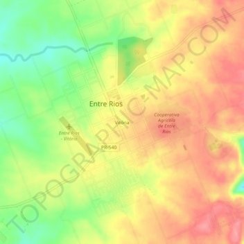 Topografische Karte Vitória, Höhe, Relief