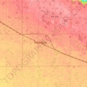 Topografische Karte Newdale, Höhe, Relief