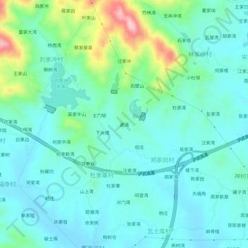 Topografische Karte 婆湾, Höhe, Relief