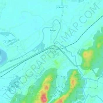 Topografische Karte Srikona, Höhe, Relief