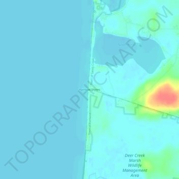 Topografische Karte Rainbow Shores, Höhe, Relief