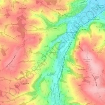 Topografische Karte Helmberg, Höhe, Relief