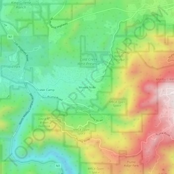 Topografische Karte Monte Nido, Höhe, Relief