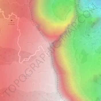 Topografische Karte Maïdo, Höhe, Relief