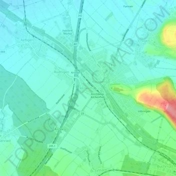 Topografische Karte Alchenflüh, Höhe, Relief