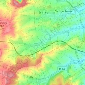 Topografische Karte Dilshofen, Höhe, Relief