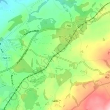 Topografische Karte Milton, Höhe, Relief