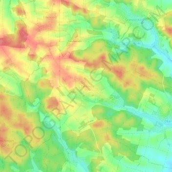 Topografische Karte Zahling, Höhe, Relief