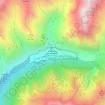 Topografische Karte Valsenestre en Valjouffrey, Höhe, Relief