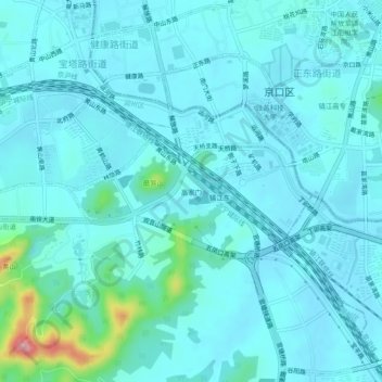 Topografische Karte 高家门, Höhe, Relief