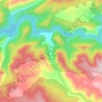 Topografische Karte Huertapelayo, Höhe, Relief