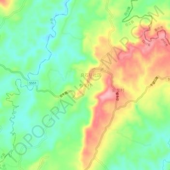 Topografische Karte 参宝村, Höhe, Relief