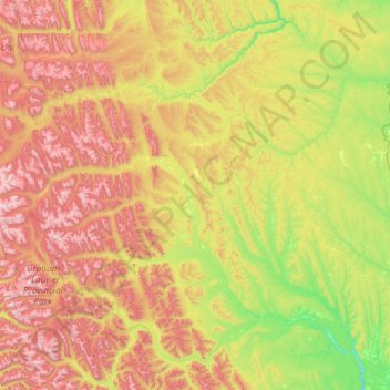 Topografische Karte Peace River, Höhe, Relief
