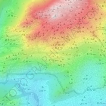 Topografische Karte Collado de la Pedriza, Höhe, Relief