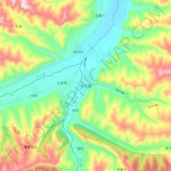 Topografische Karte 马力镇, Höhe, Relief