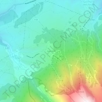 Topografische Karte Eyne 2600, Höhe, Relief