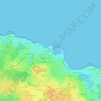 Topografische Karte Port-Joinville, Höhe, Relief