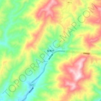 Topografische Karte 高增乡, Höhe, Relief