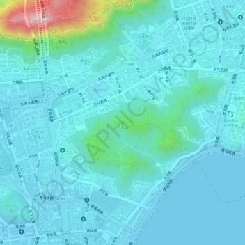 Topografische Karte 将军山, Höhe, Relief