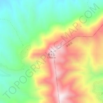 Topografische Karte 黄羊山, Höhe, Relief