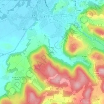 Topografische Karte Mallin, Höhe, Relief