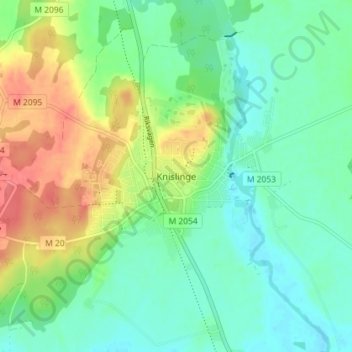 Topografische Karte Knislinge, Höhe, Relief
