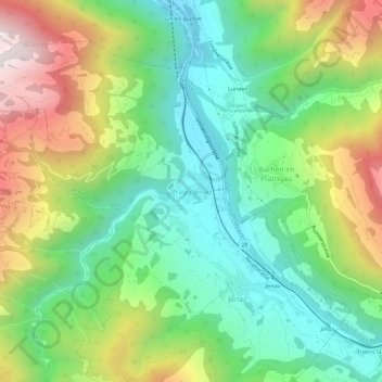 Topografische Karte Pragg, Höhe, Relief